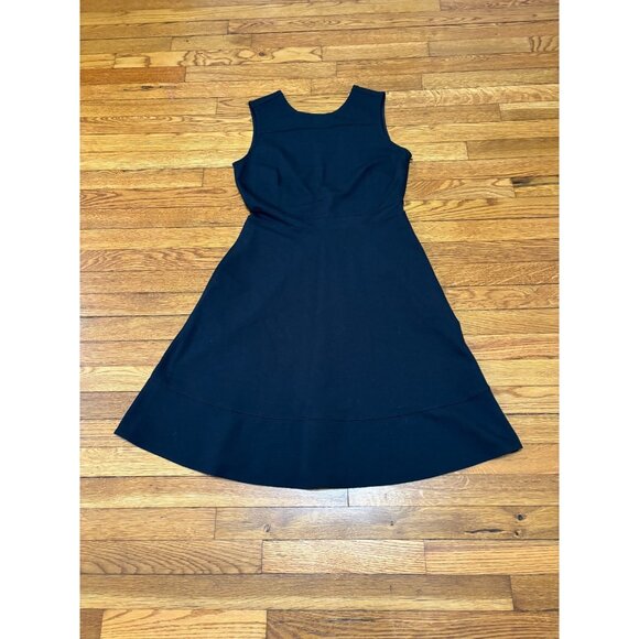 Lands' End Womens Sleeveless Dress Sz 10p Petite Black Sheath Fit Flare Stretch - Picture 1 of 6
